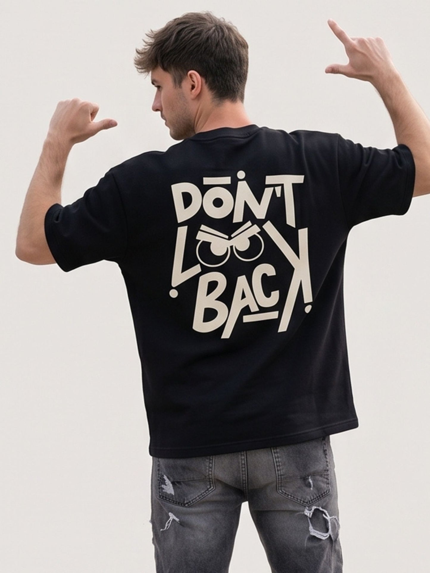 Dunbond label Oversize Colour printed T-Shirt // Dont Look Back