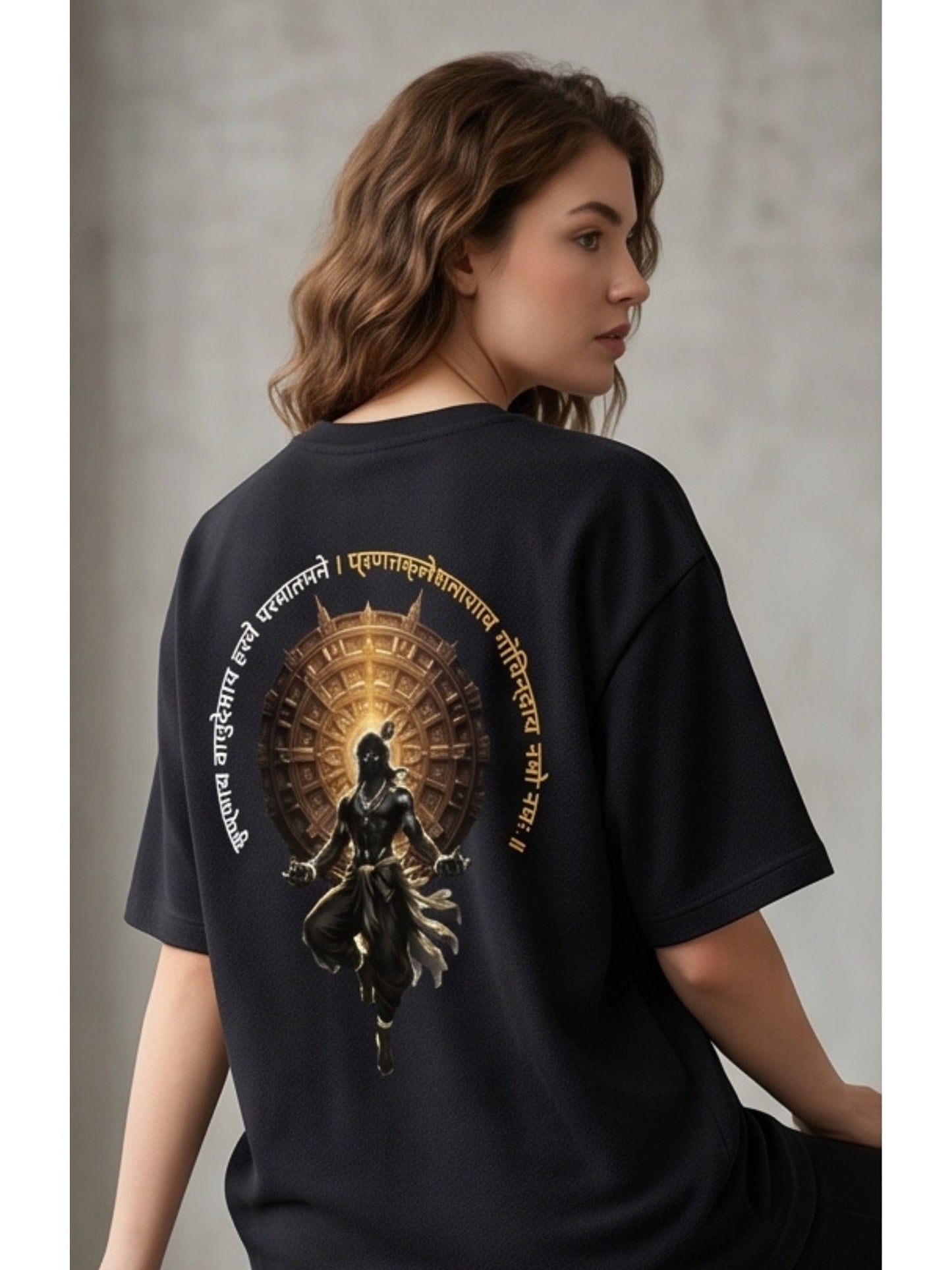Dunbond label Black Oversize T-Shirt// Krishnay Vashudevaya