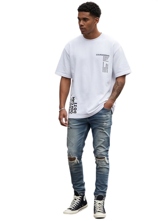 Dunbond label Oversized Colour Typography printed T-Shirt You Must belive