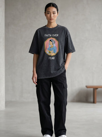 Dunbond Label "Apki Aisi ki taisi" Acid Washed Oversized T-Shirt