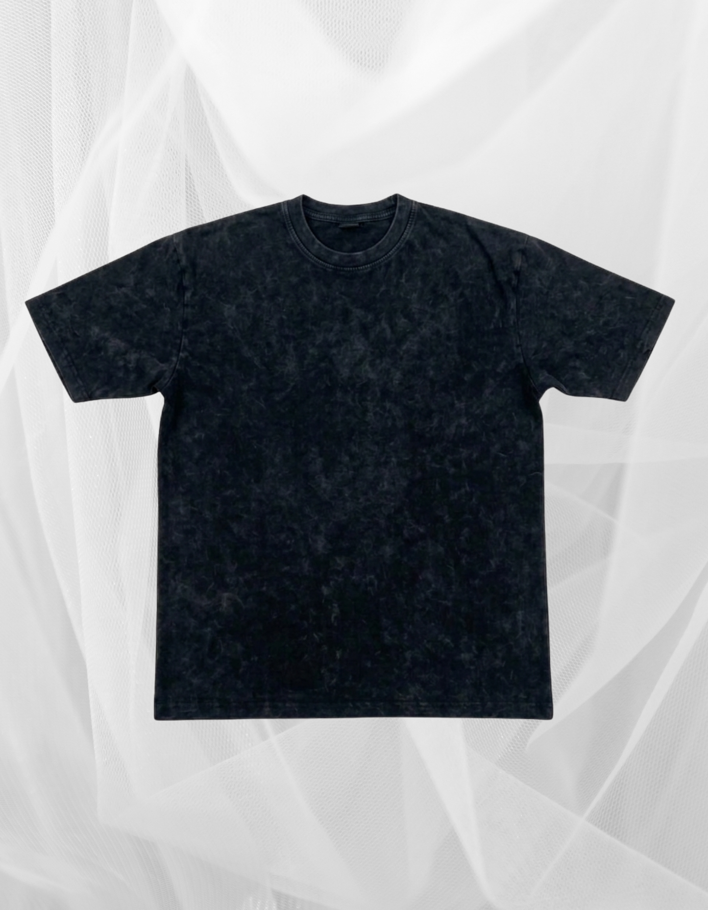 Dunbond label French terry Acid wash black plain T-Shirt