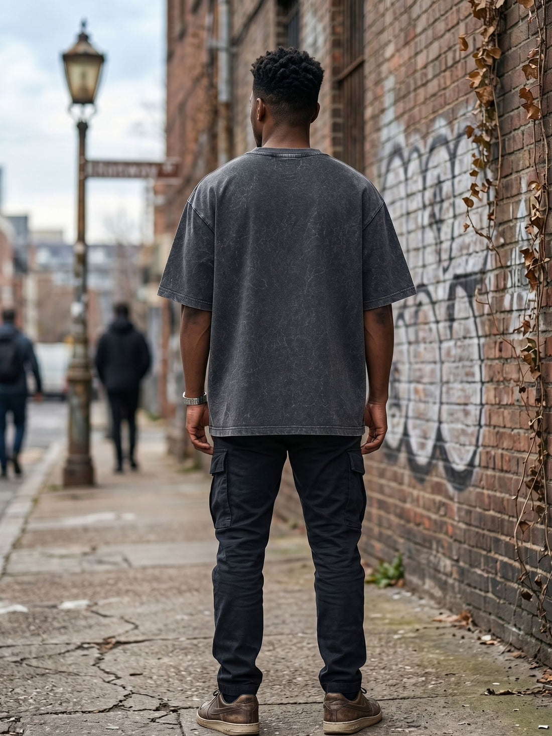 Dunbond Label "Calm-a-Sutra" Graphic Acid Washed Oversized T-Shirt for Men