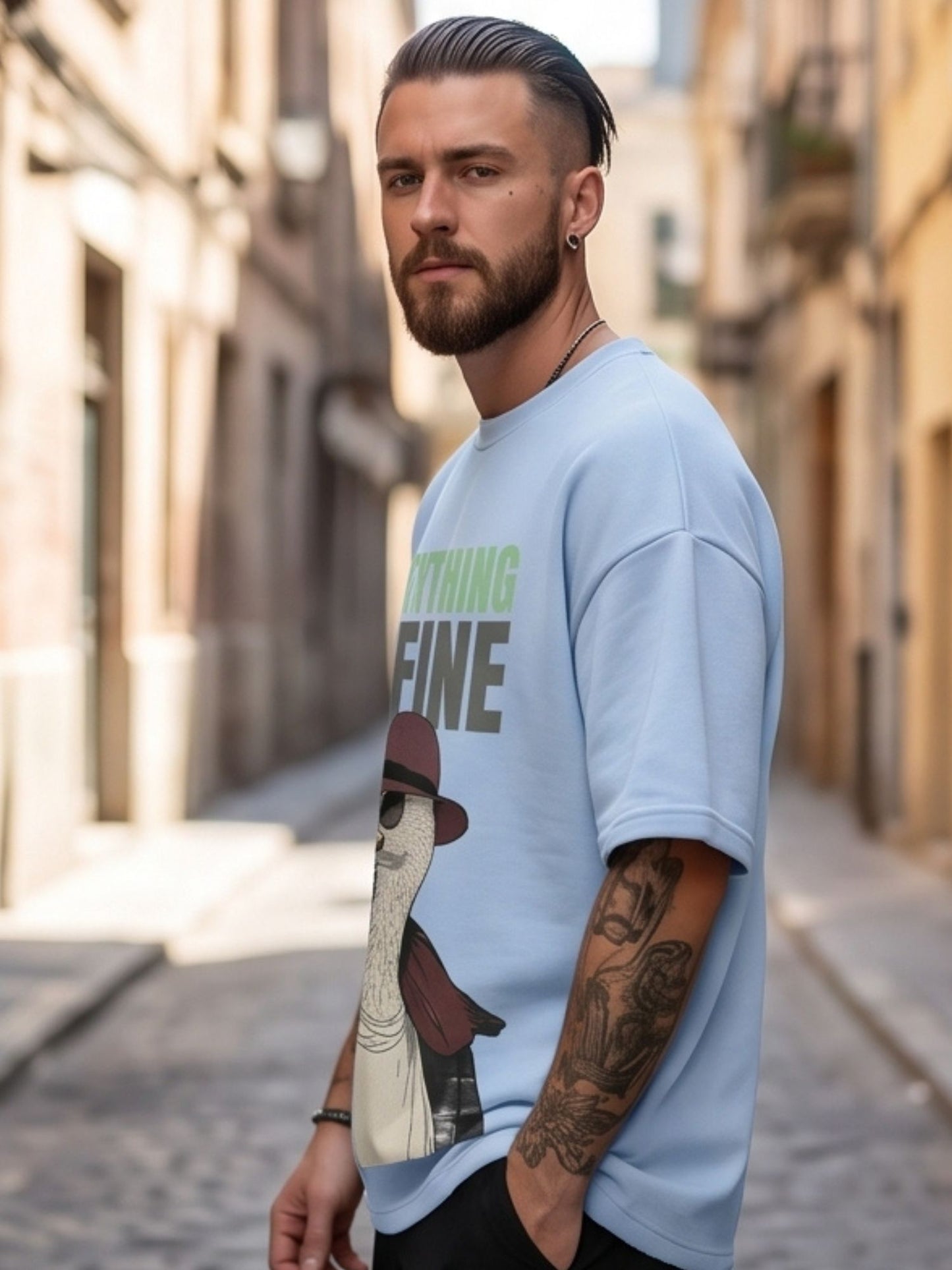Dunbond label's Everything Is Fine – Duck Attitude Oversized Tee