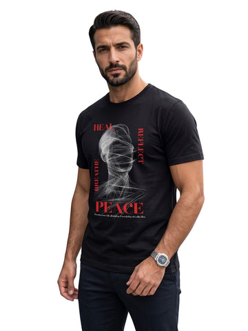 Dunbond Label "Heal, Reflect, Breathe, Peace" Graphic Bio-Washed T-Shirt