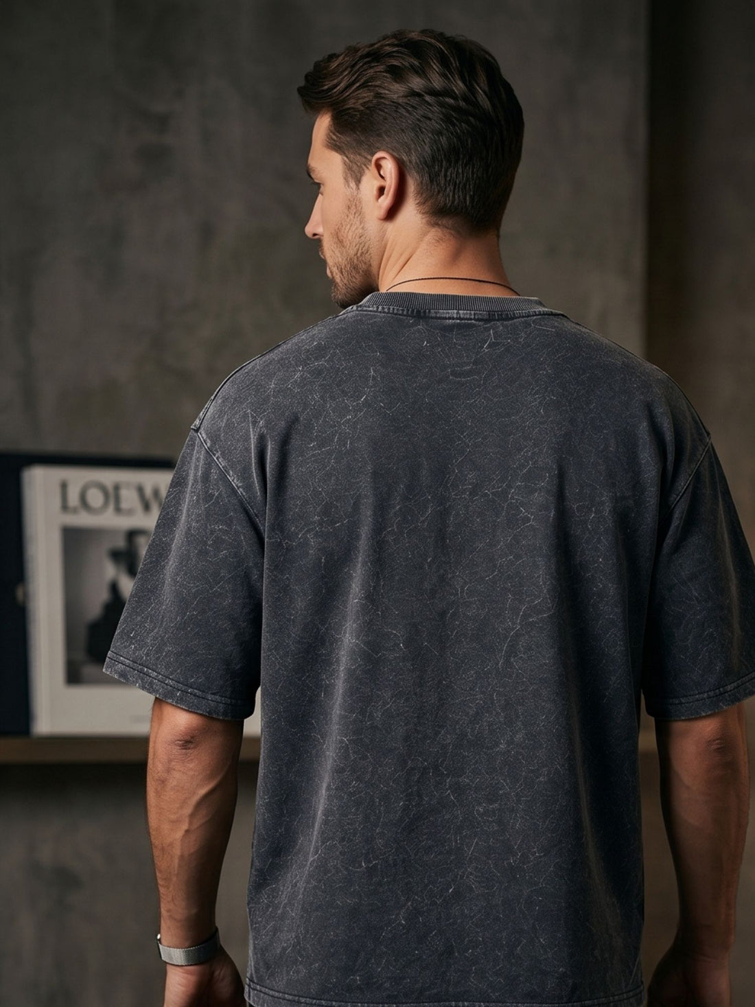 Urban Eclipse – Minimalist Abstract Oversized T-Shirt (Men)