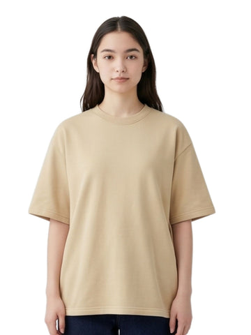 Beige and Pastel Blue T-Shirt// New // Solid plain