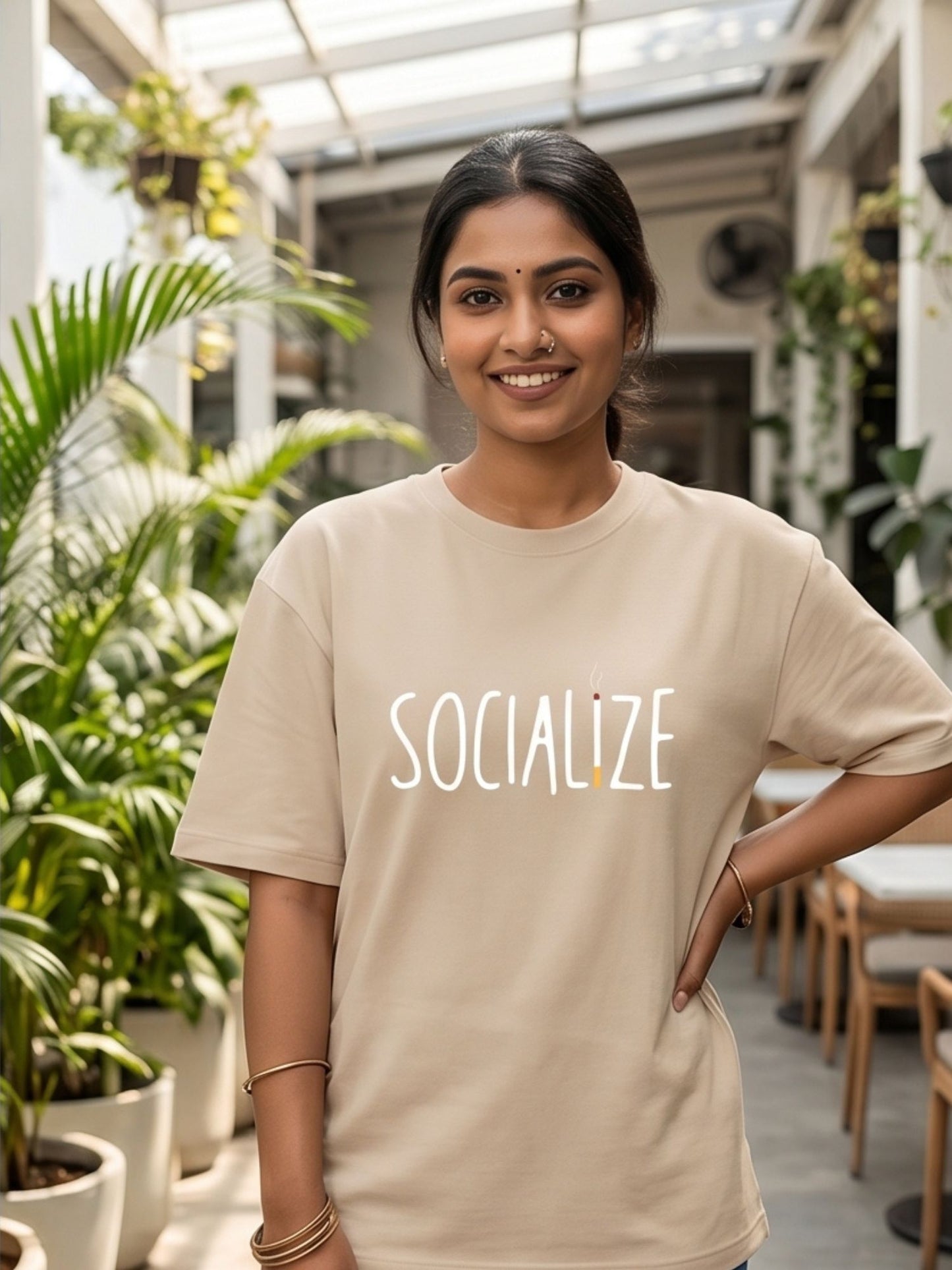 The "Socialize" Oversized Heavyweight Tee