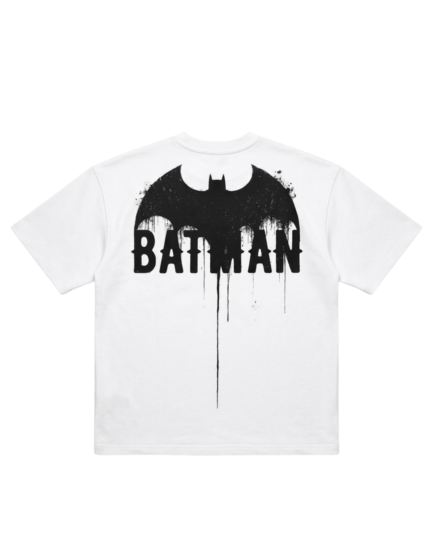 Dunbond label Oversize white T-Shirt/ french terry cotton/ Bat graphic