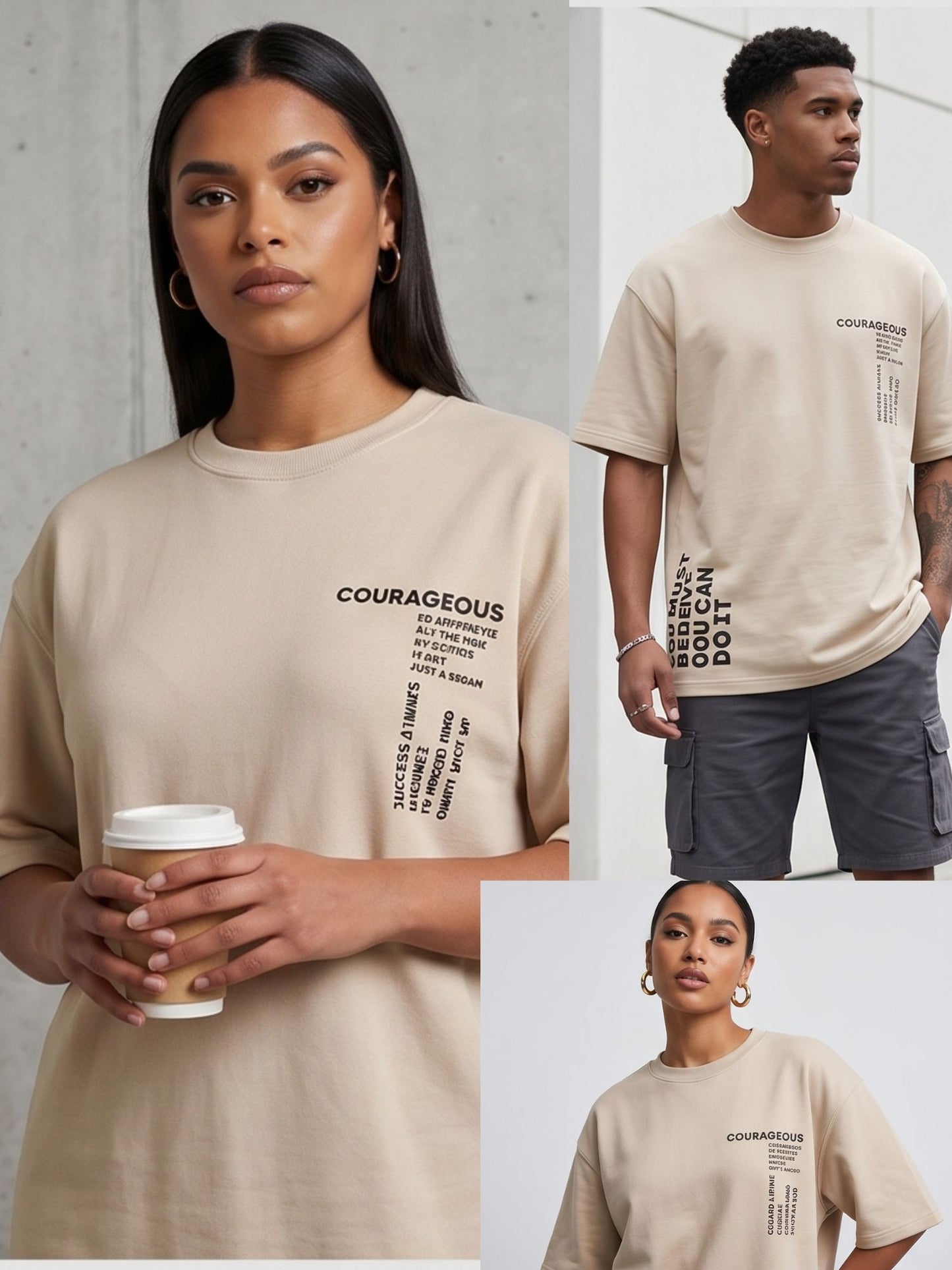 Dunbond label Oversized Colour Typography printed T-Shirt You Must belive