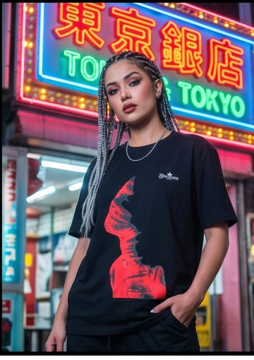 Black OVERSIZED fit T-Shirt//graphic Design