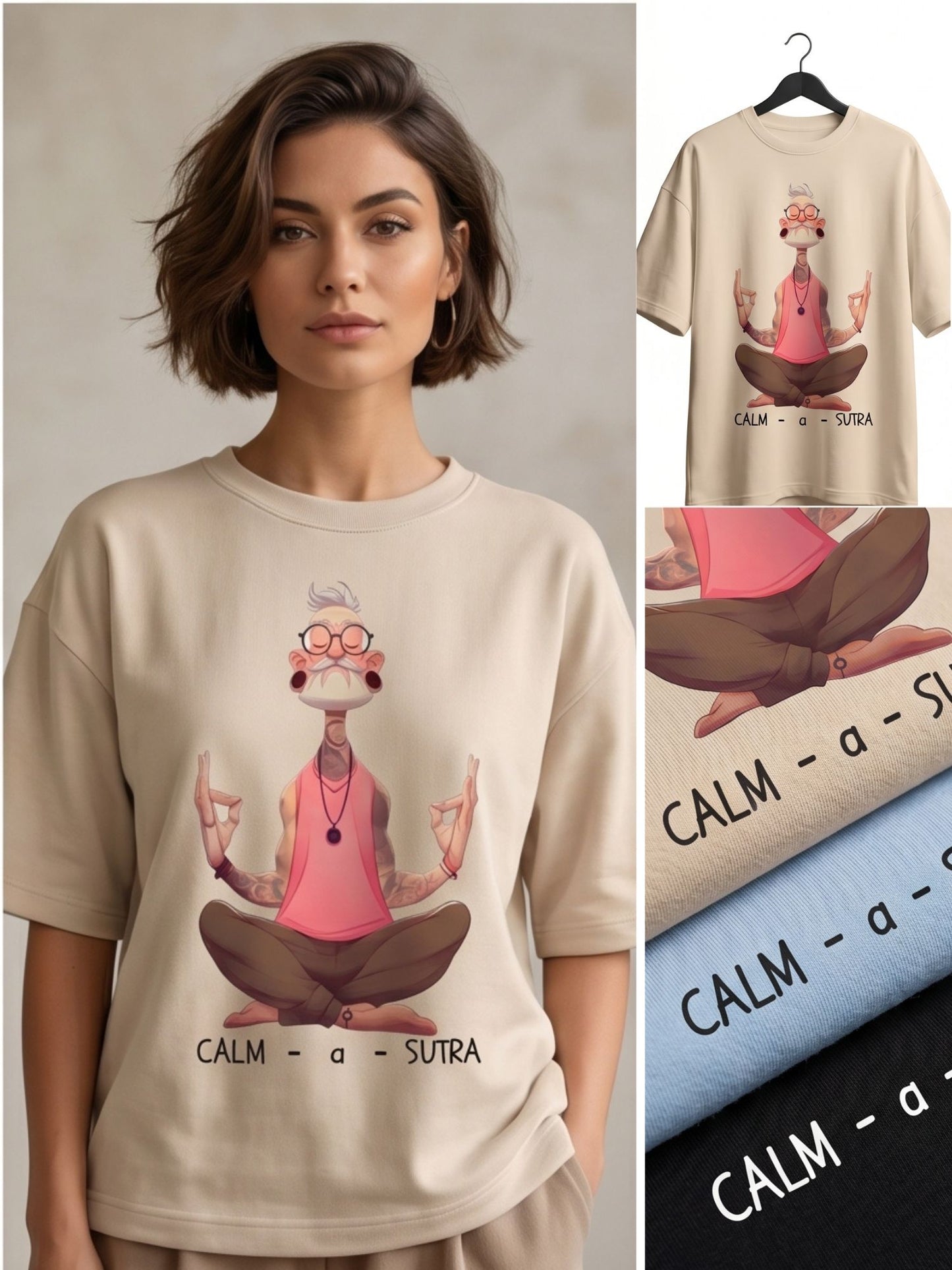 Dunbond label  White & Black calm-a-sutra an Oversized tee