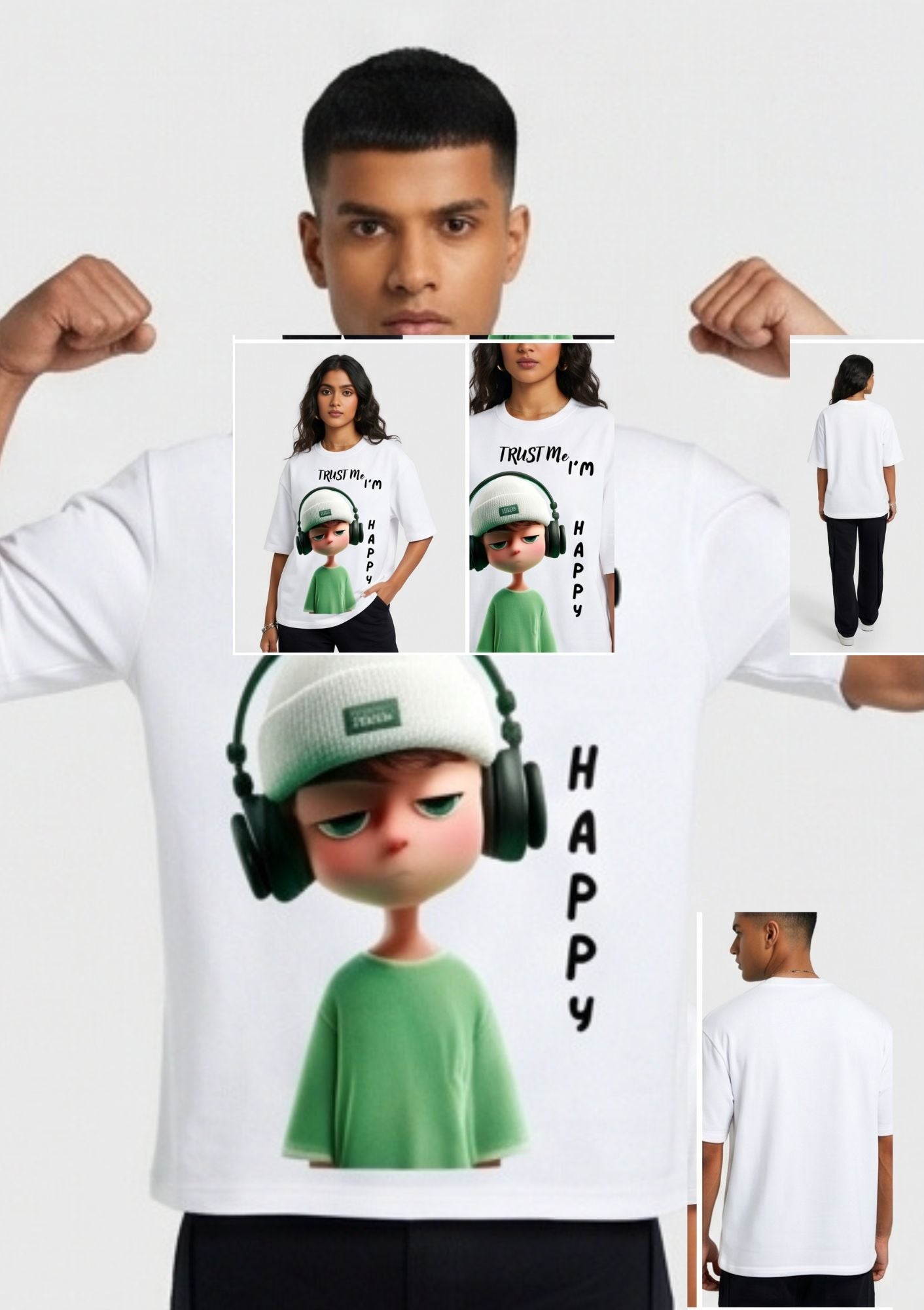 Dunbond label Black and White Oversize T-Shirt //Trust me I am happy