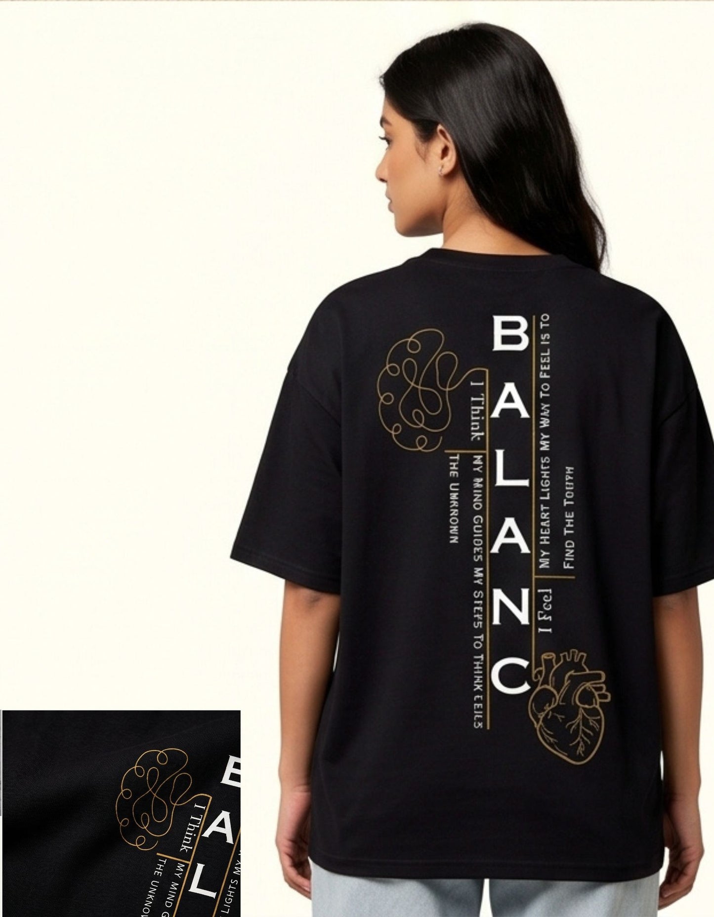Dunbond label Black and white Oversize T-Shirt// Blance