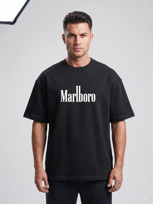 Dunbond Label Vintage MARLBORO Serif Oversized French Terry T-Shirt For mens