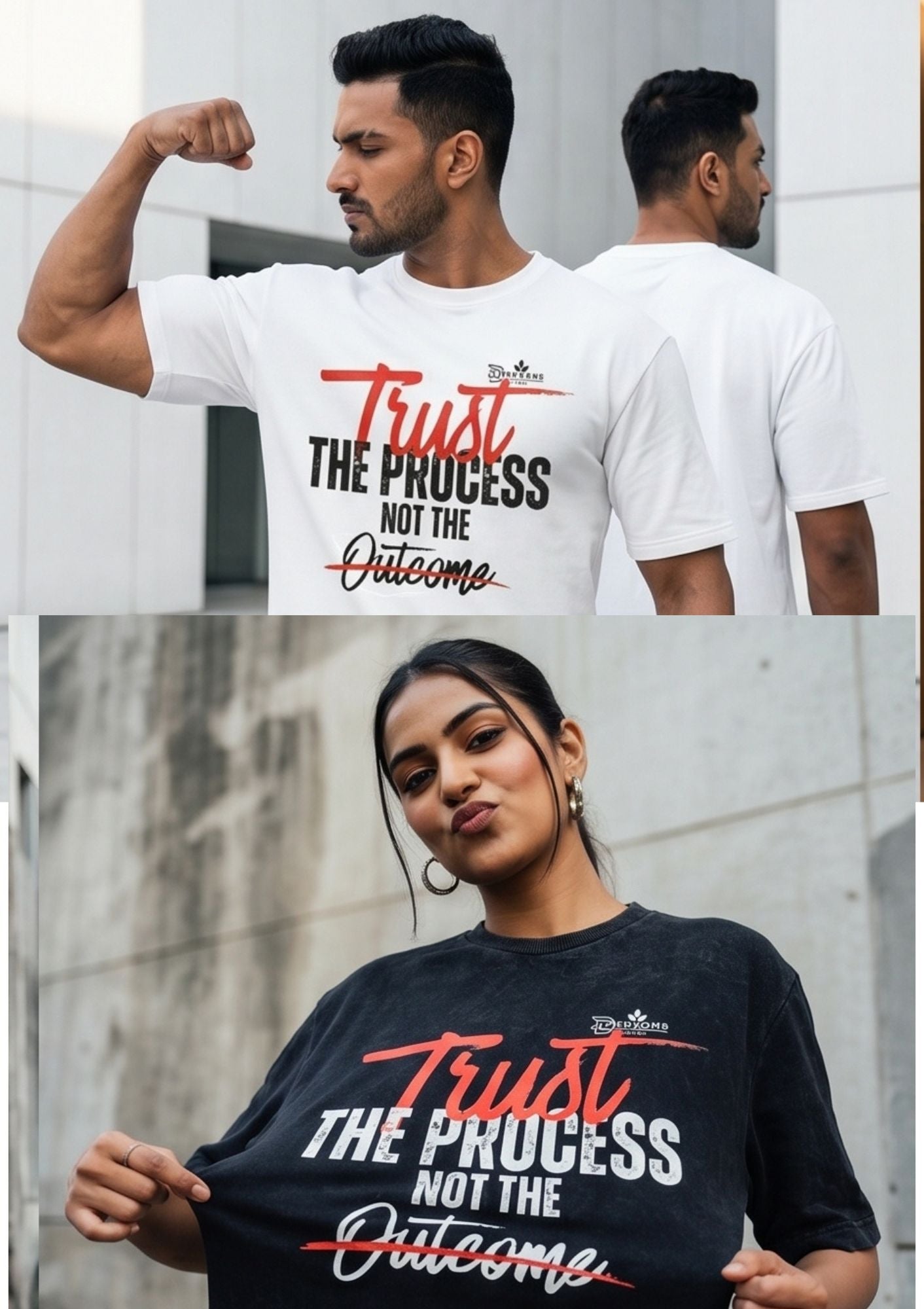 Dunbond label BLack Oversize T-Shirt// trust the process// typography