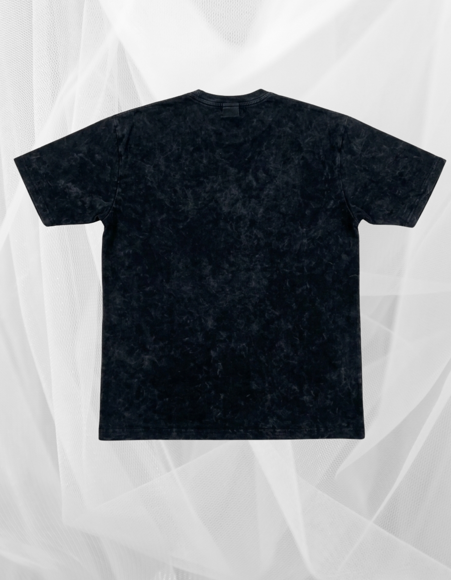 Dunbond label French terry Acid wash black plain T-Shirt