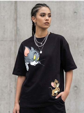 The "Tom & Jerry Peek-a-Boo" Oversized Heavyweight Tee