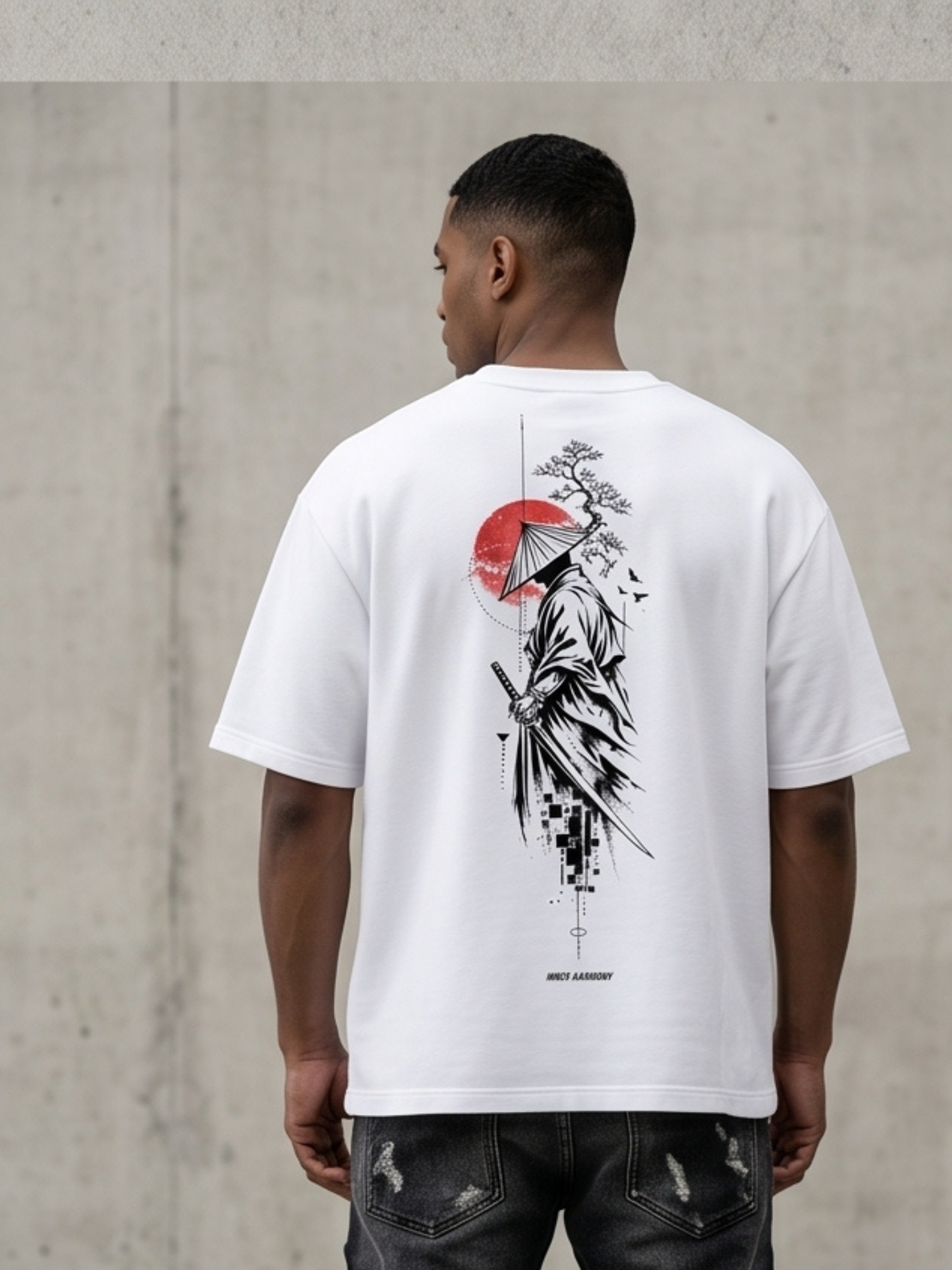 DUnbond label White Oversize T-Shirt Graphic Design