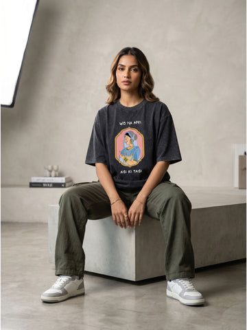 Dunbond Label "Apki Aisi ki taisi" Acid Washed Oversized T-Shirt