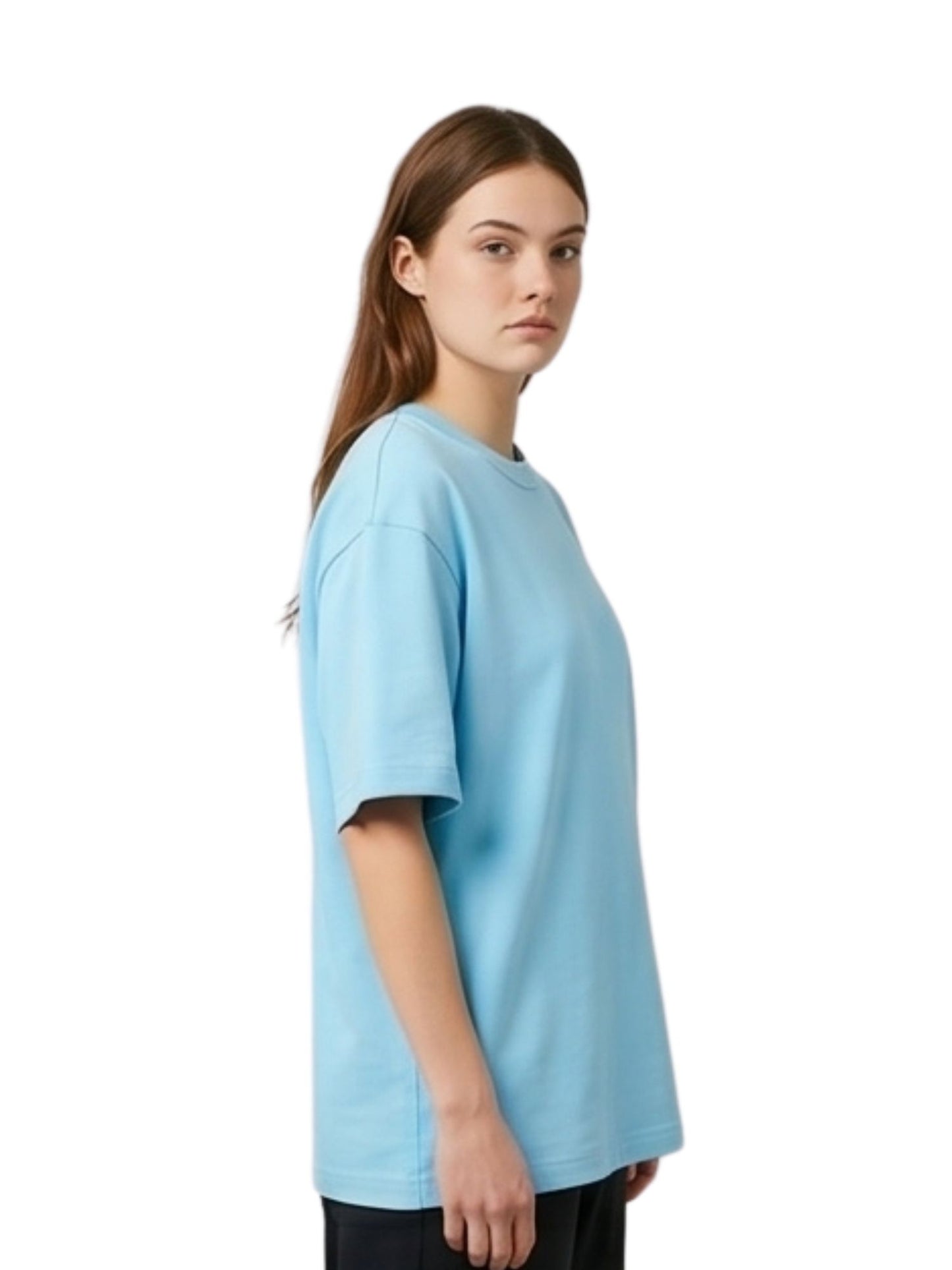 Dunbond label Beige and Pastel Blue T-Shirt// New // Solid plain