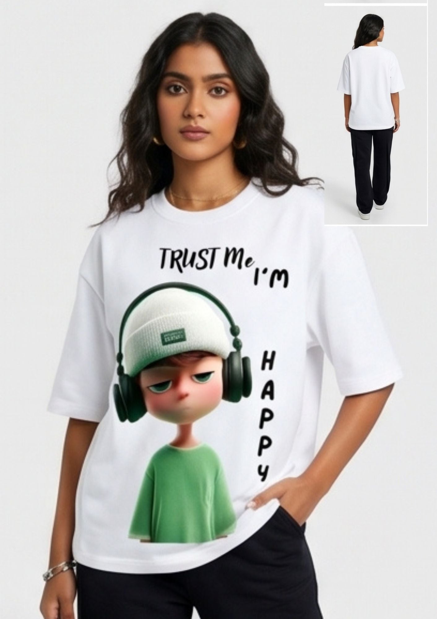 Dunbond label Black and White Oversize T-Shirt //Trust me I am happy