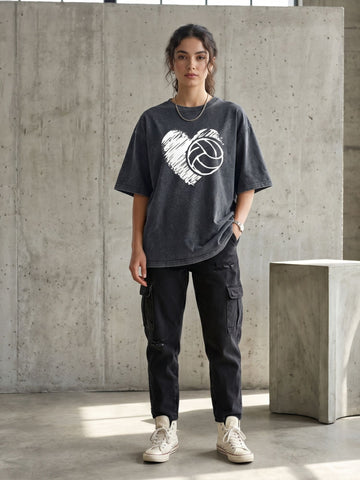 Heart Spike Oversized Tee