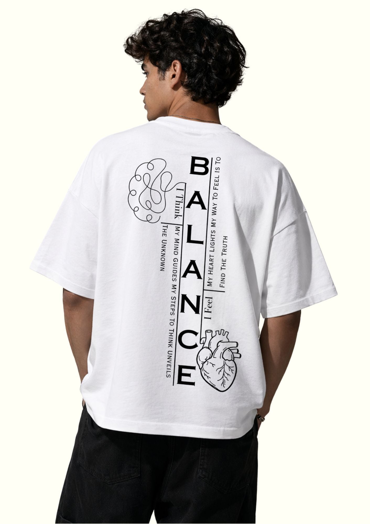 Dunbond label Black and white Oversize T-Shirt// Blance