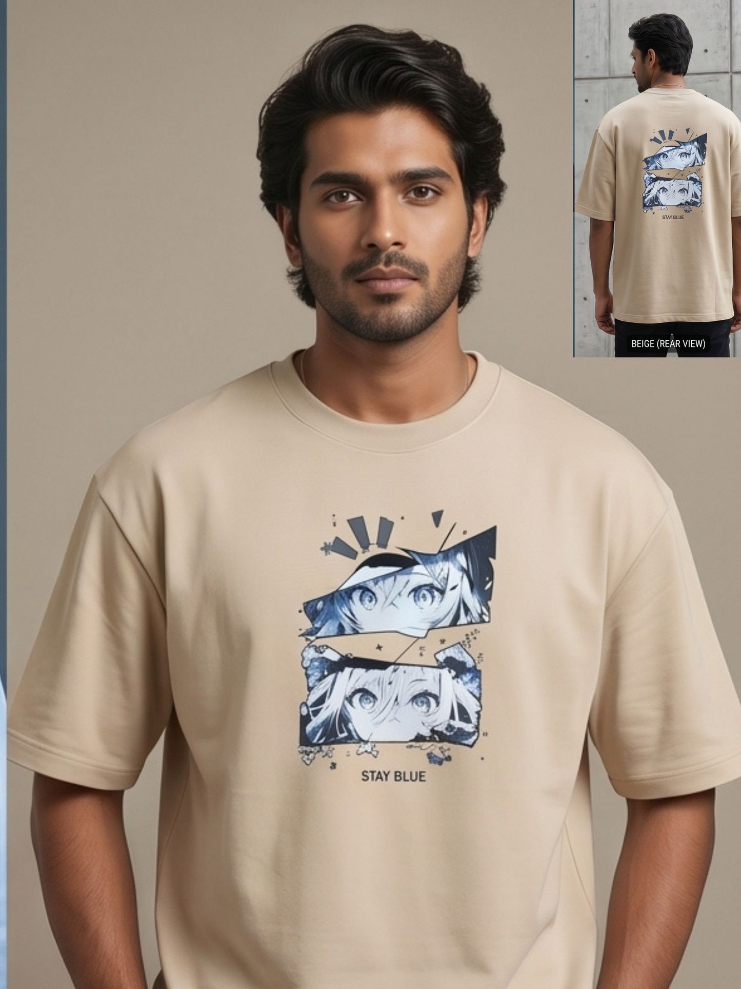 Dunbond label Oversize Black French terry Cotton T-Shirt// Front and back graphic Print