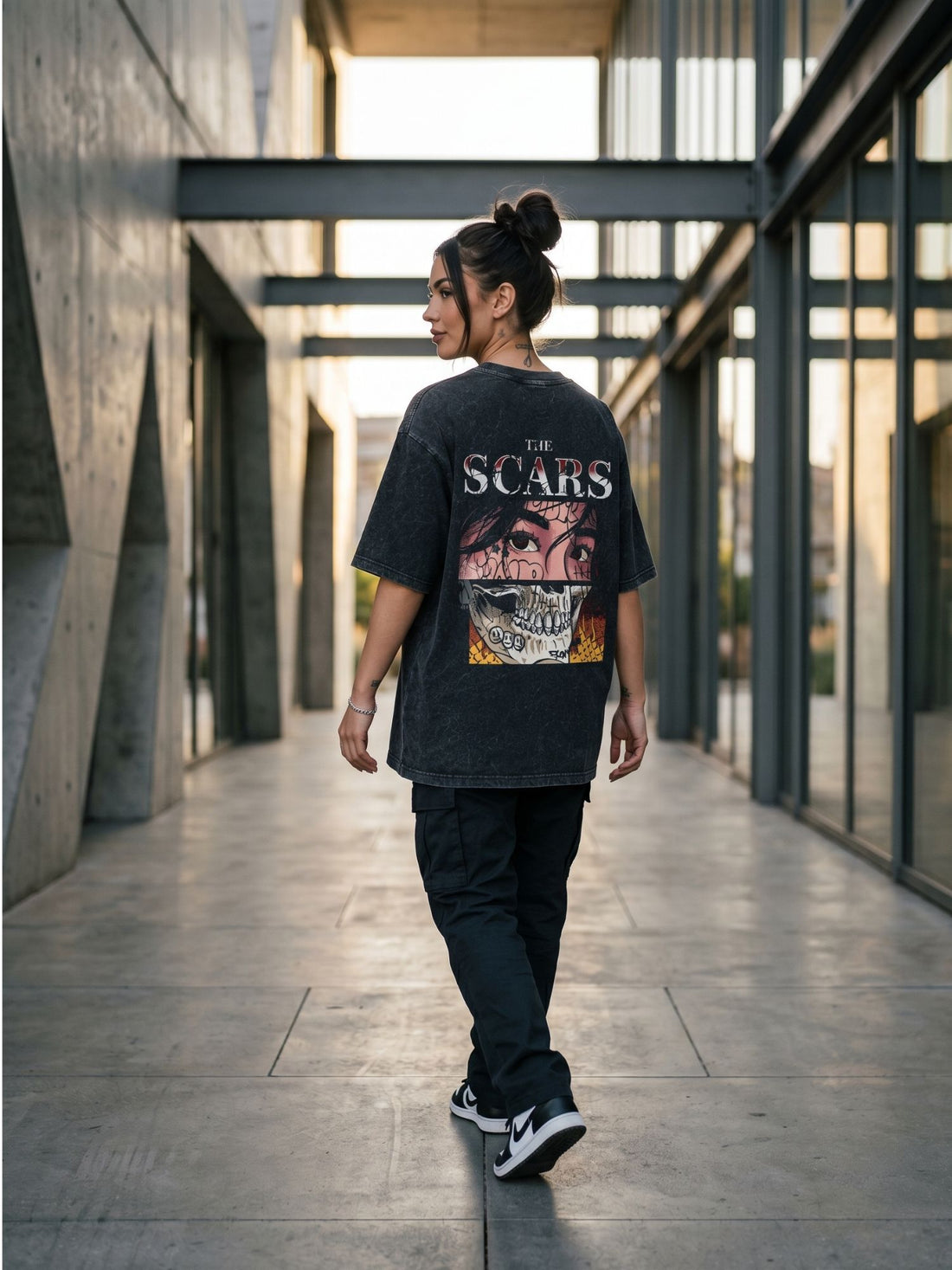 Scars & Strength Oversized Acid Wash T-Shirt