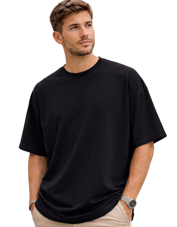 Solid plain Oversize T-Shirt  Black and White