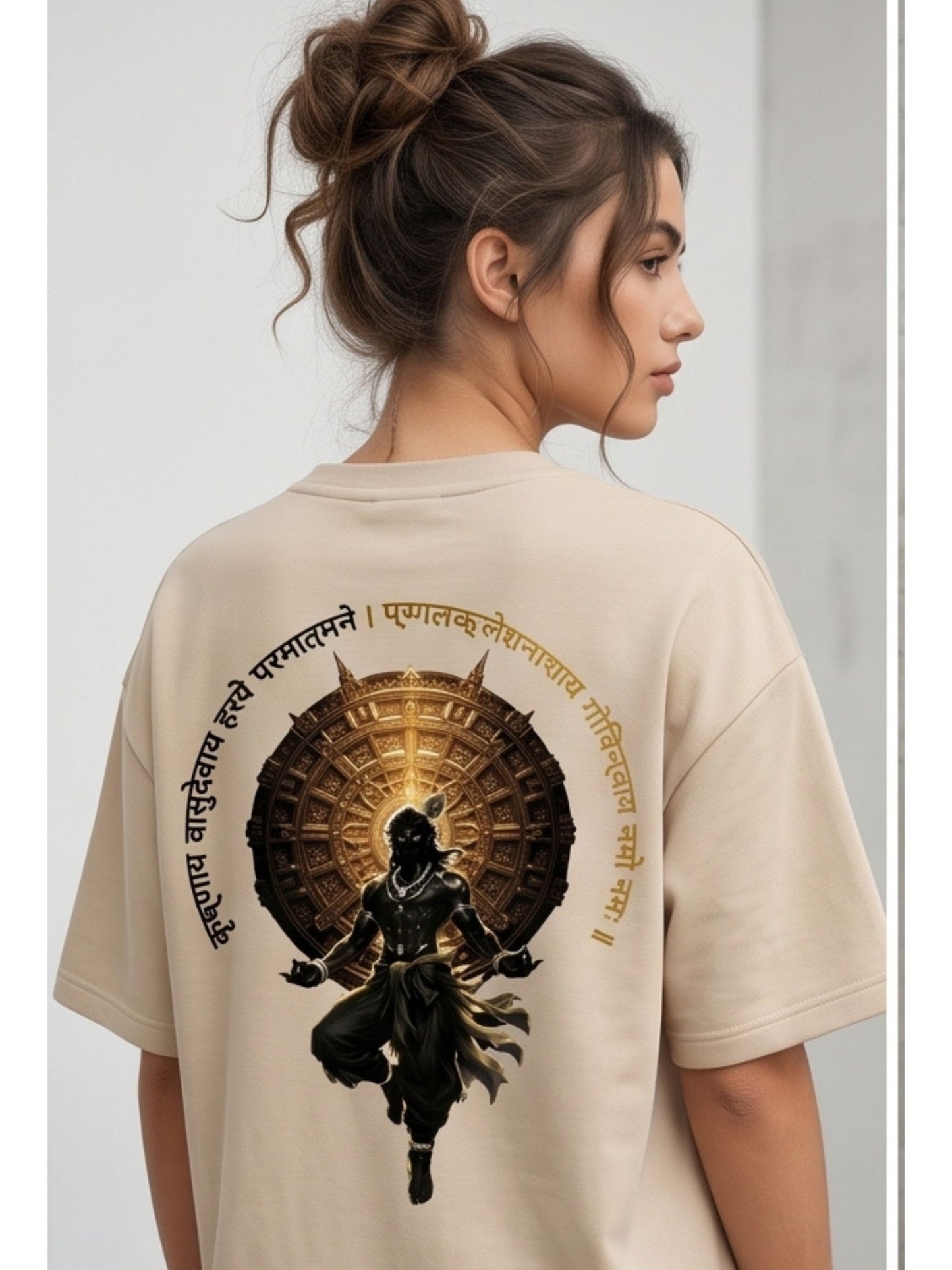 Dunbond label Black Oversize T-Shirt// Krishnay Vashudevaya