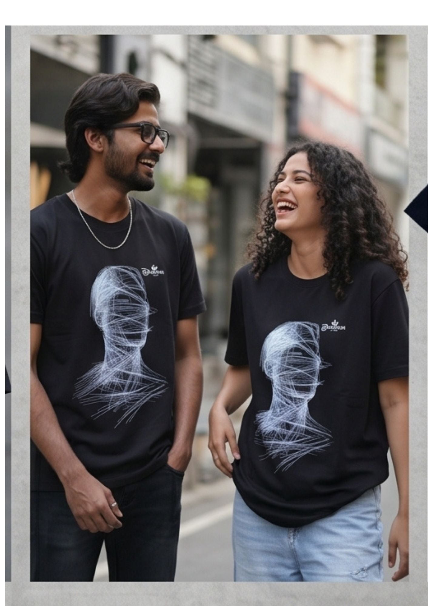 Dunbond label OVERSIZED Fit Black T-Shirt with graphic design Front