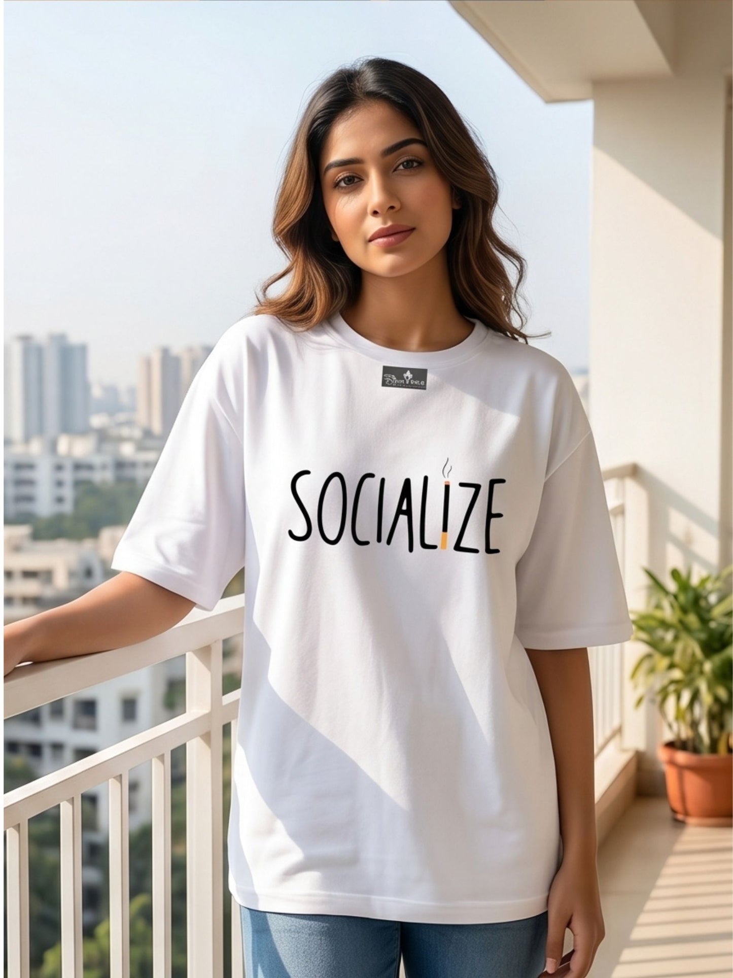 The "Socialize" Oversized Heavyweight Tee