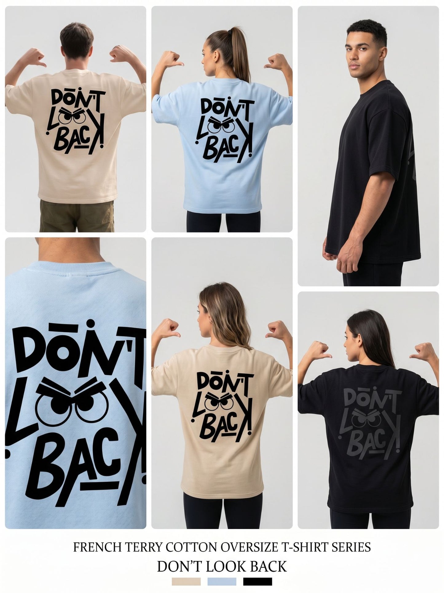 Dunbond label Oversize Colour printed T-Shirt // Dont Look Back