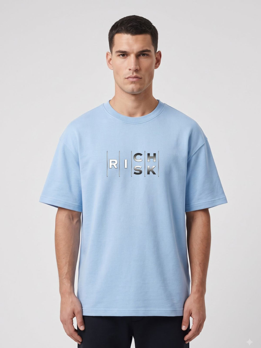 Dunbond Label "RISK" Graphic Oversized French Terry T-Shirt For Mens