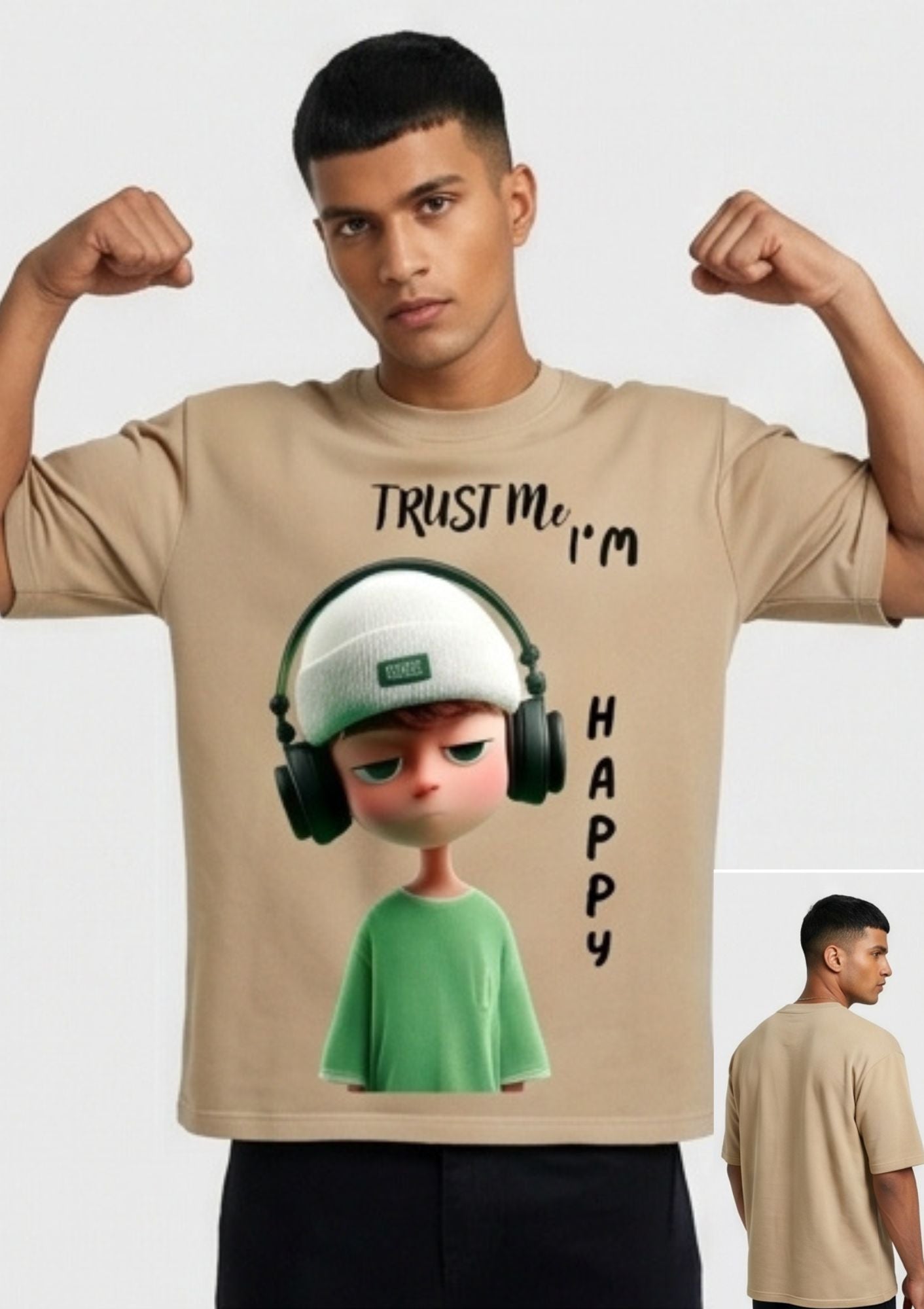 Dunbond label Black and White Oversize T-Shirt //Trust me I am happy