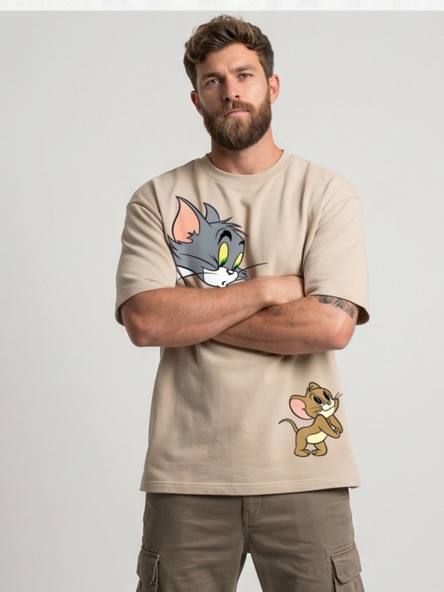 The "Tom & Jerry Peek-a-Boo" Oversized Heavyweight Tee