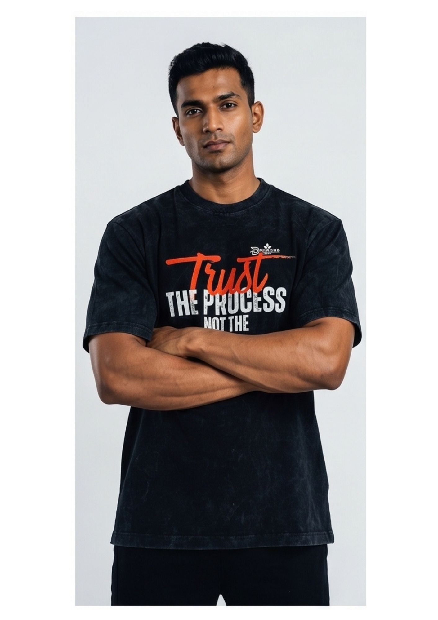 Dunbond label BLack Oversize T-Shirt// trust the process// typography