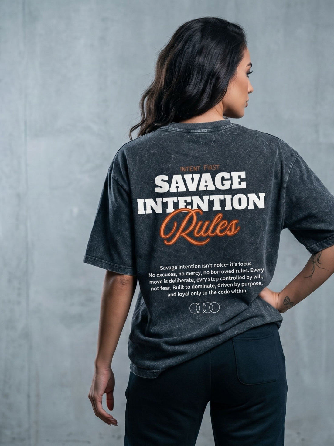 Savage Intention Rules Oversized Graphic T-Shirt