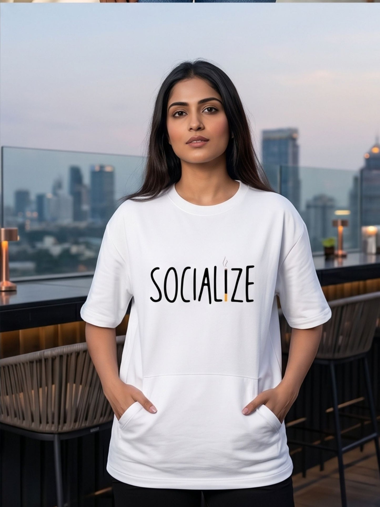 The "Socialize" Oversized Heavyweight Tee