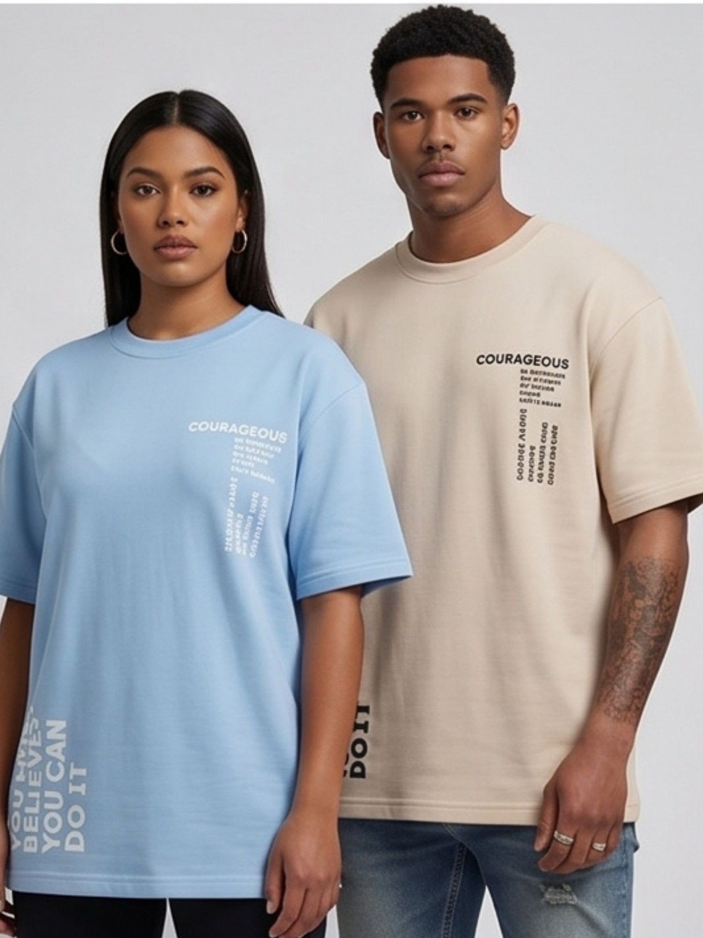 Dunbond label Oversized Colour Typography printed T-Shirt You Must belive