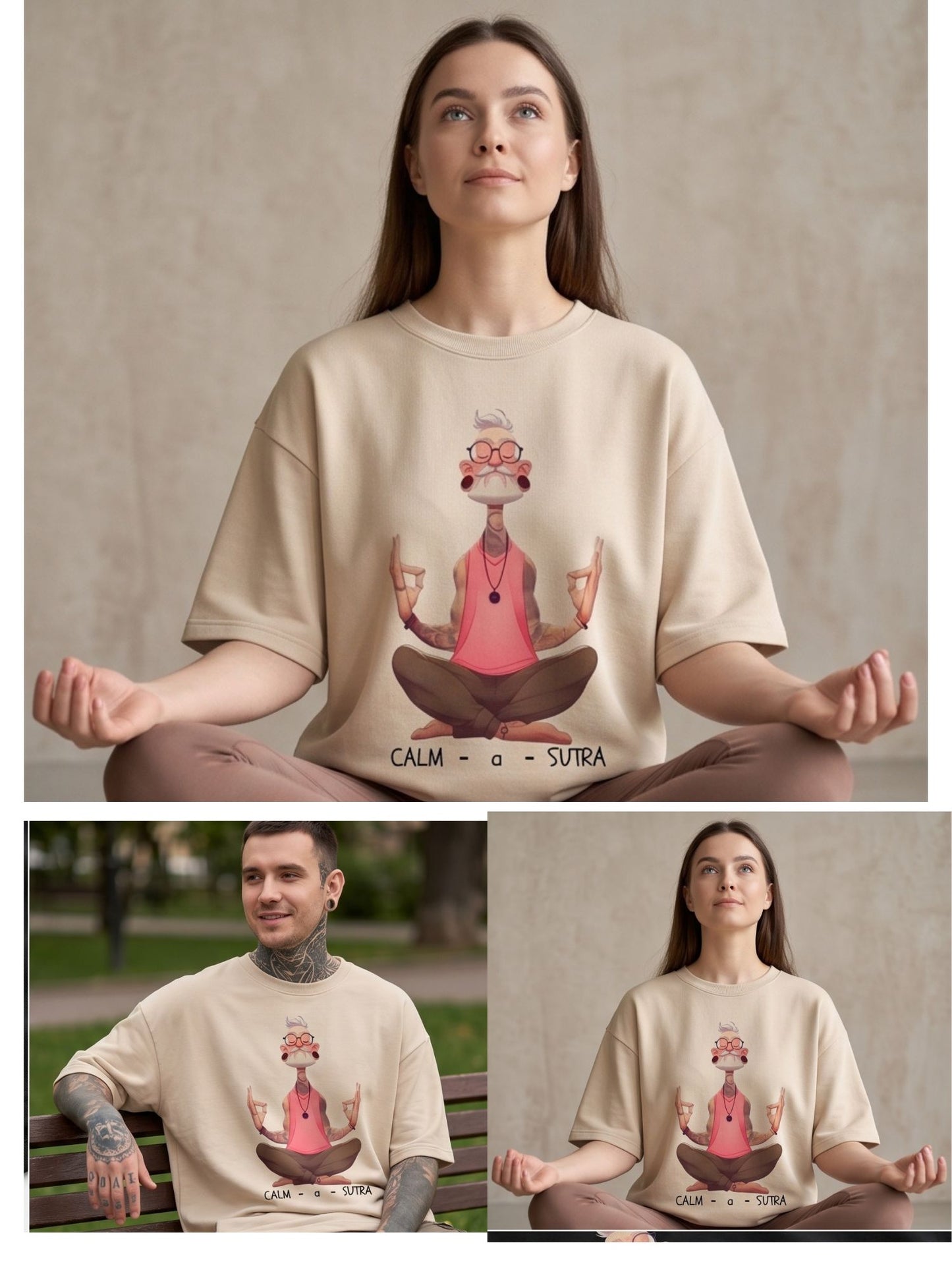 Dunbond label  White & Black calm-a-sutra an Oversized tee