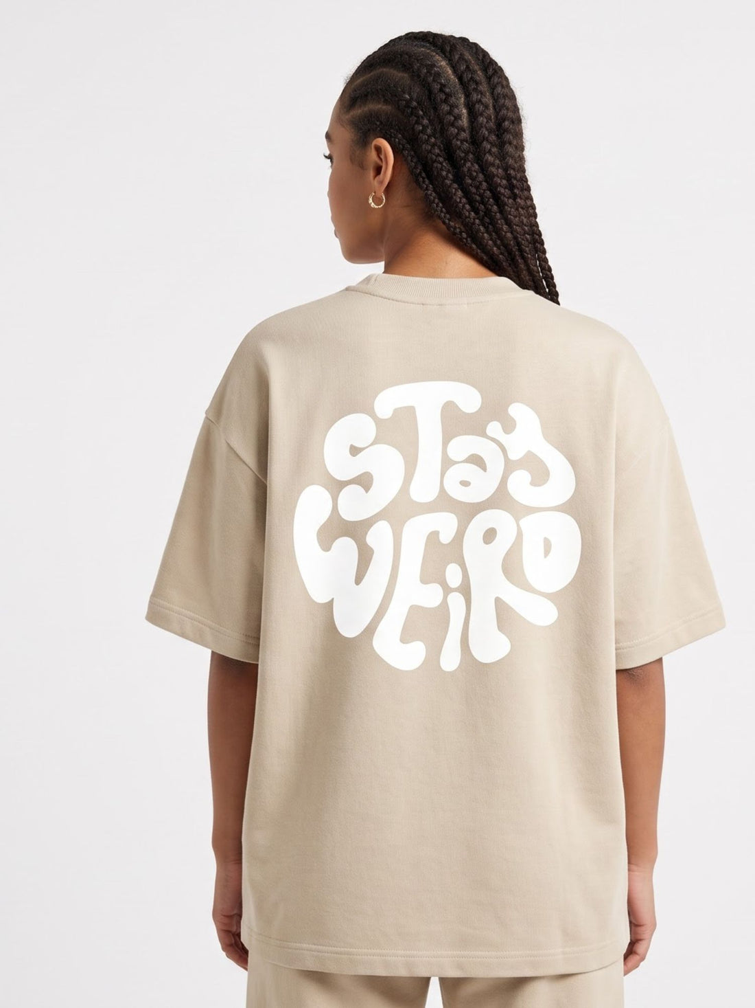Dunbond Label Stay Weird Graphic Oversized T-Shirt for Women colourfull