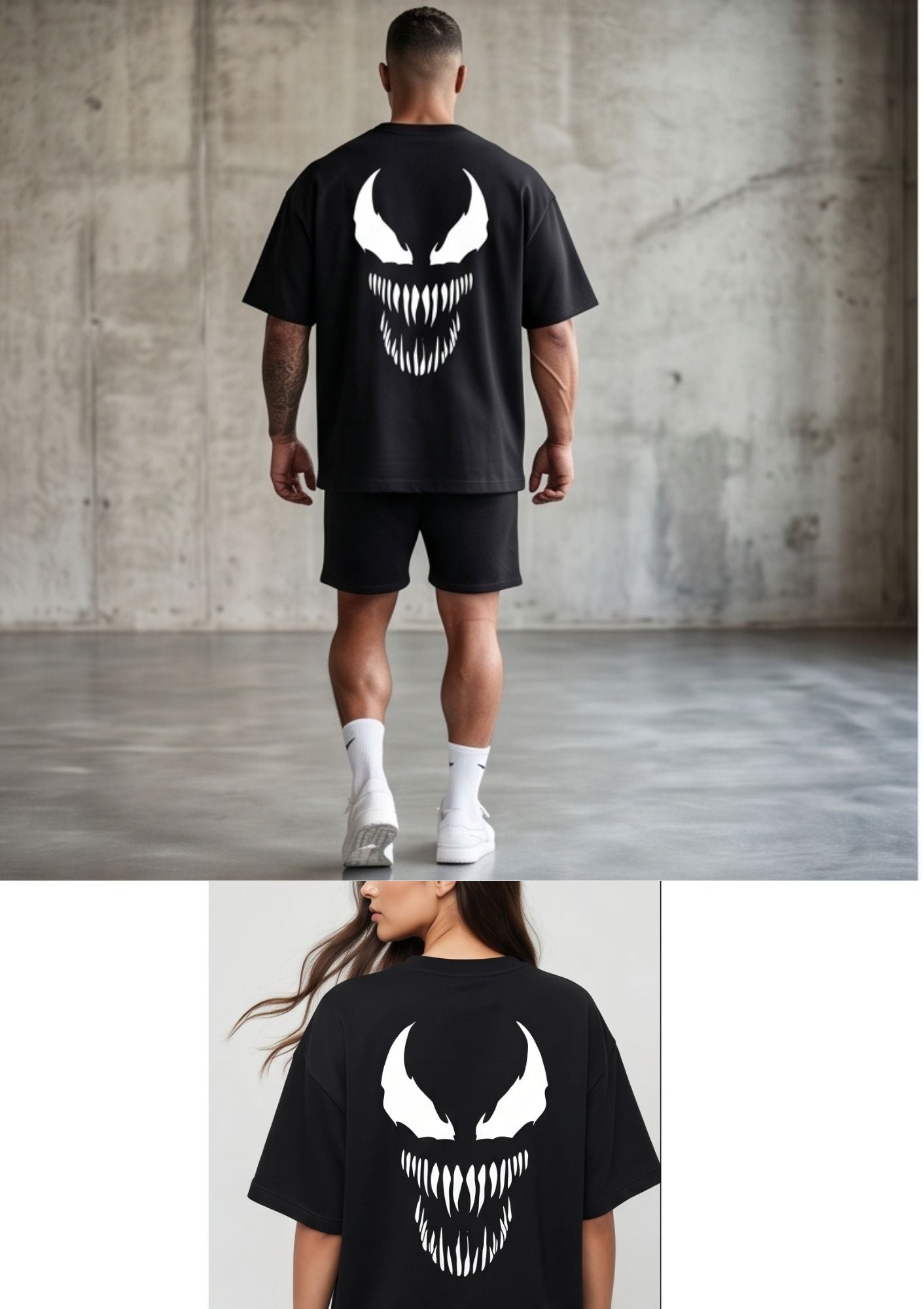 Dunbond label Black Oversize T-Shirt//Venom head
