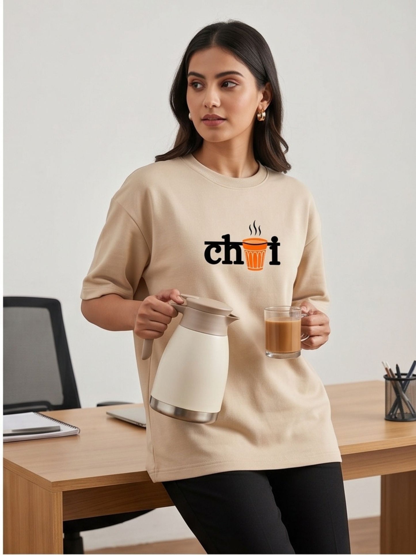 The "Chai Break" Oversized Heavyweight Tee