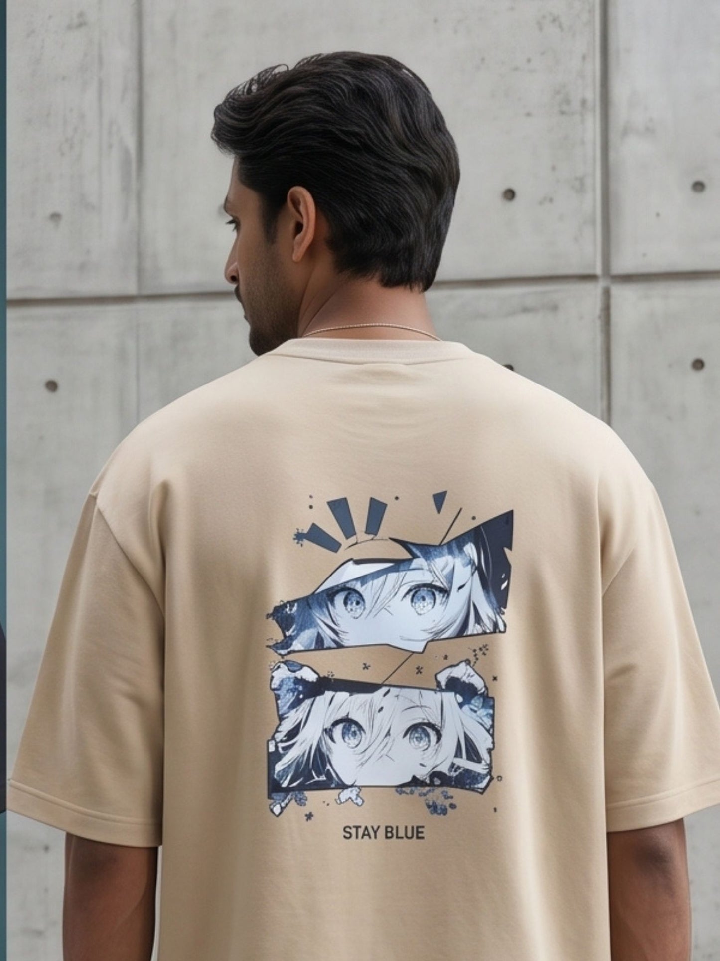 Dunbond label Oversize Black French terry Cotton T-Shirt// Front and back graphic Print