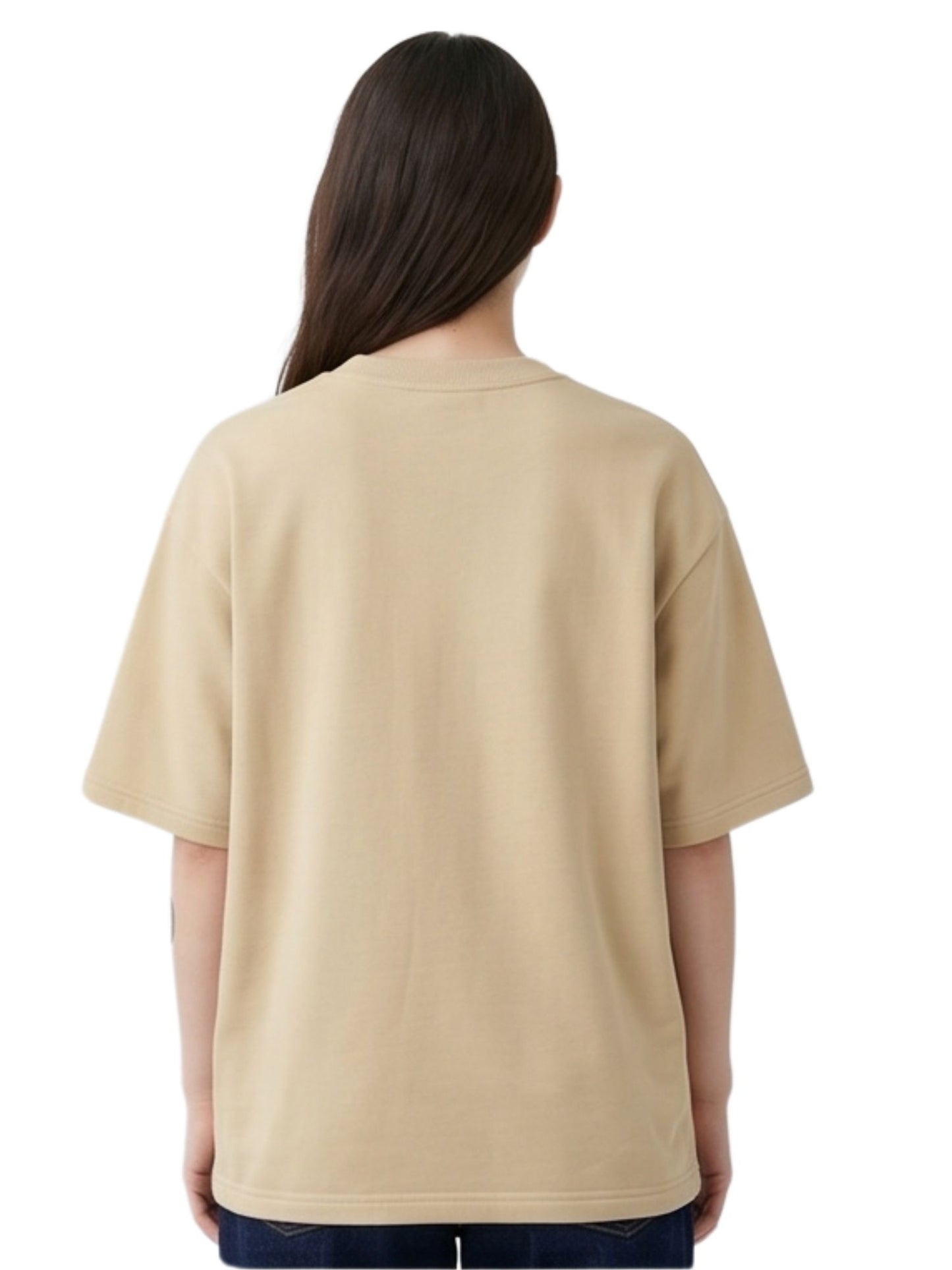 Dunbond label Beige and Pastel Blue T-Shirt// New // Solid plain