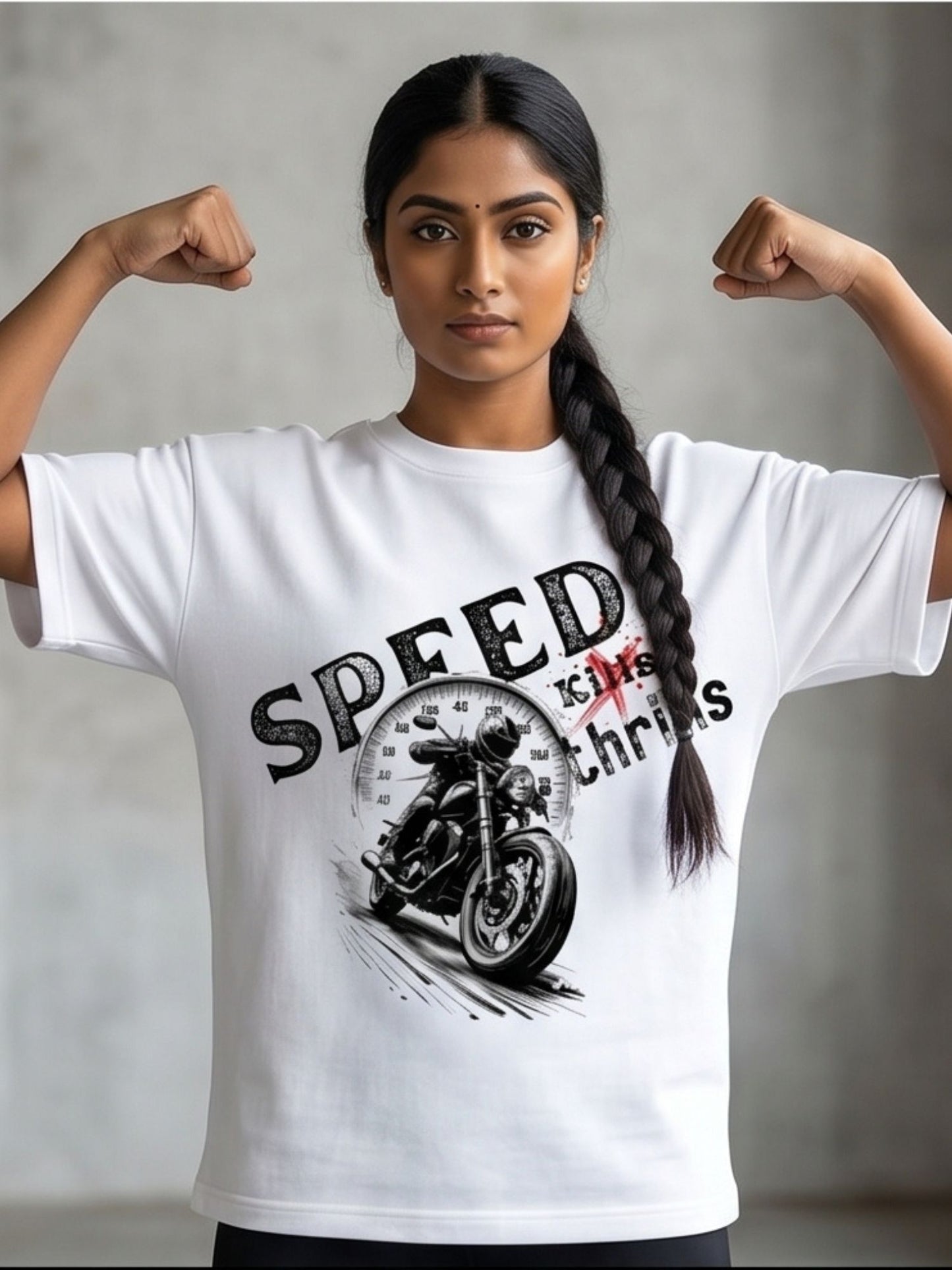 Dunbond label White OVersize T-Shirt Speed Kills Thrills