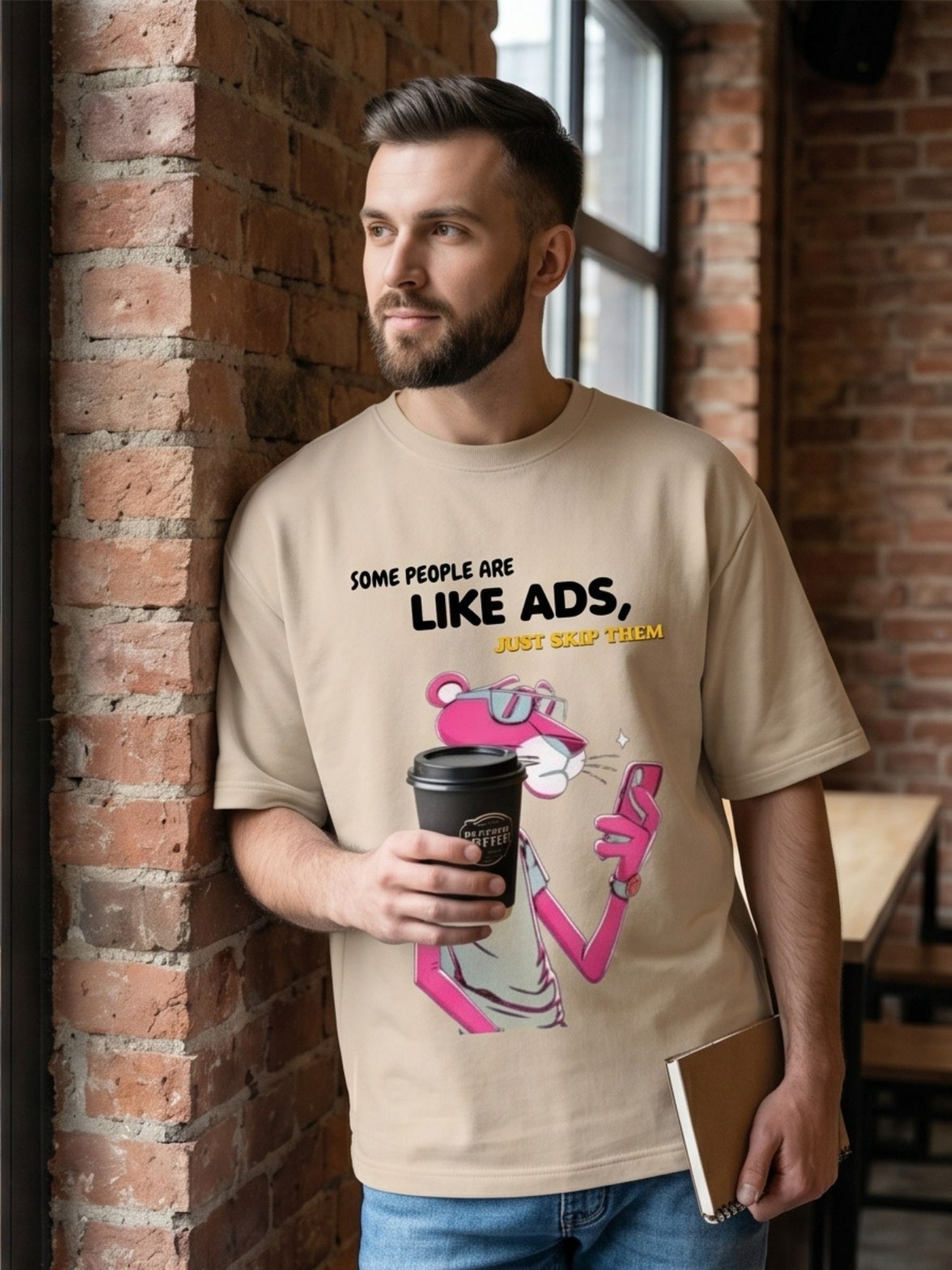 The "Skip Ad" Heavyweight Oversized Tee – French Terry (240 GSM)