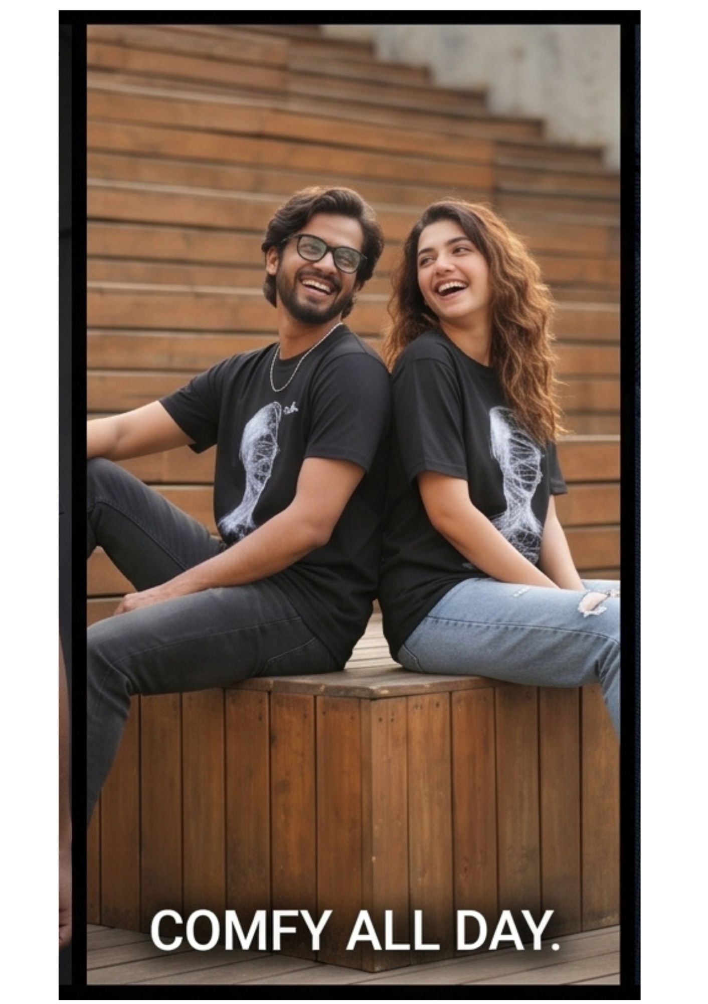 Dunbond label OVERSIZED Fit Black T-Shirt with graphic design Front